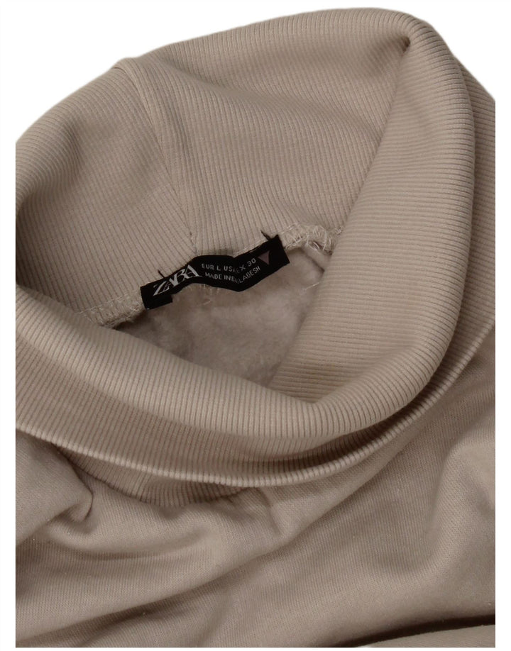 Zara Damen-Sweatshirt mit Rollkragen, Gr. 14, Mittelgrau