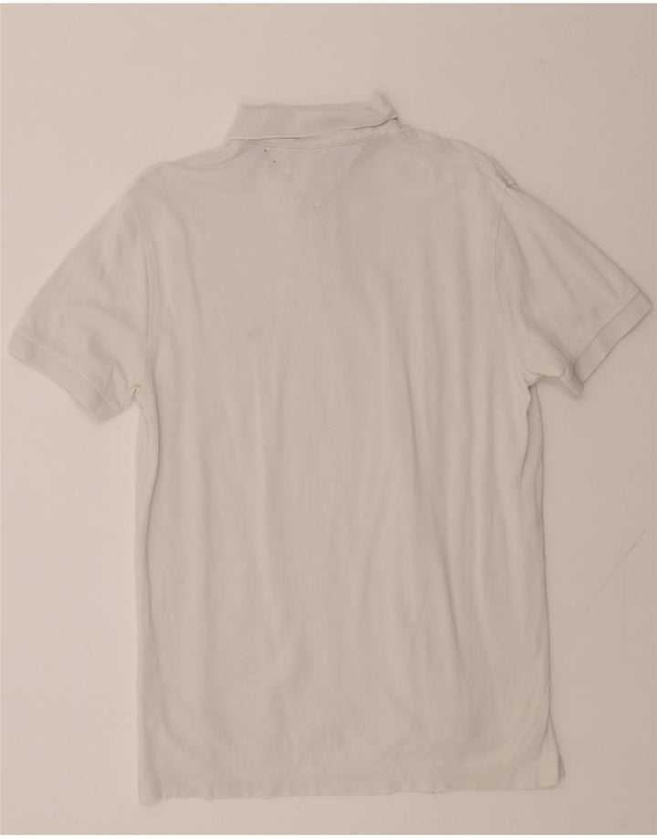 TOMMY HILFIGER Mens Polo Shirt Large White Cotton Vintage Tommy Hilfiger and Second-Hand Tommy Hilfiger from Messina Hembry 