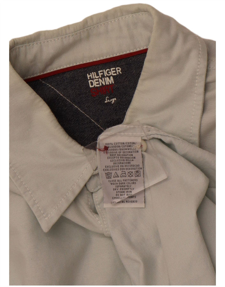 TOMMY HILFIGER Herrenhemd Große grüne Baumwolle