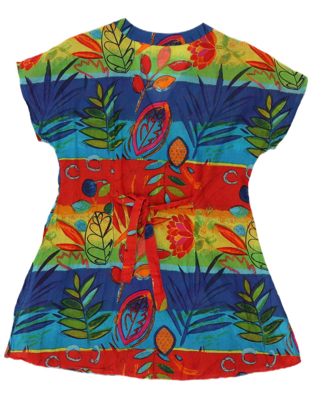 PHOOL Damen-A-Linien-Kleid, UK 10, Größe S, mehrfarbig, Blumenmuster, Baumwolle