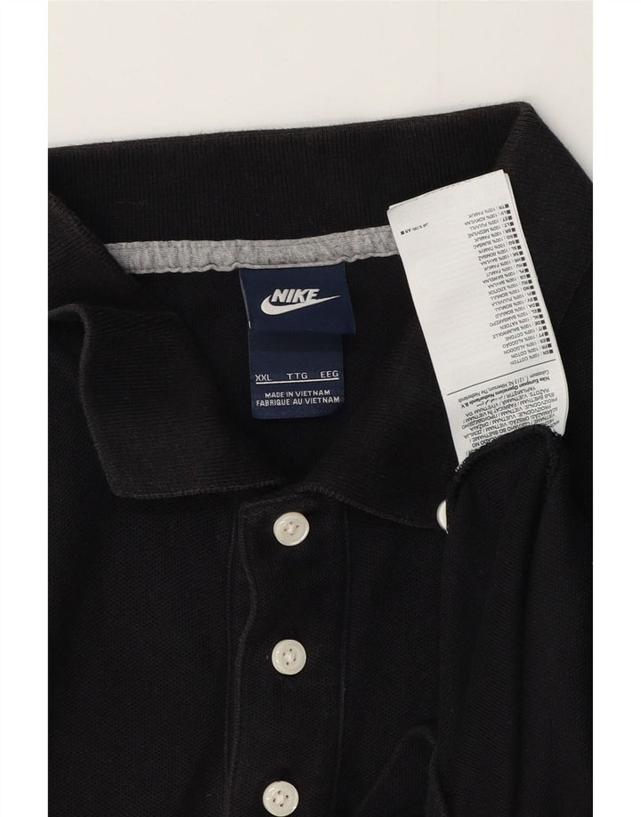 NIKE Herren Poloshirt 2XL Schwarz Baumwolle