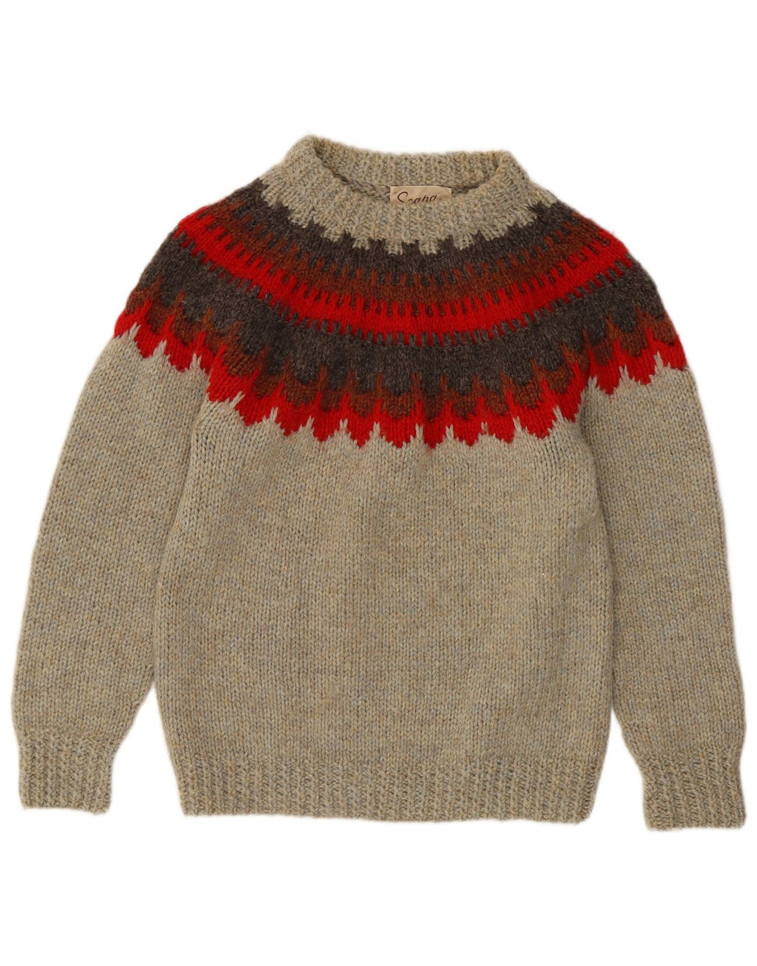 Scapa Damen-Pullover mit Rollkragen, Gr. 40, Grau, Fair-Isle-Stil