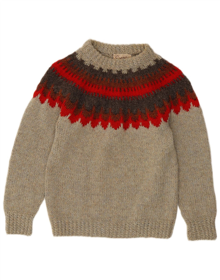 Scapa Damen-Pullover mit Rollkragen, Gr. 40, Grau, Fair-Isle-Stil