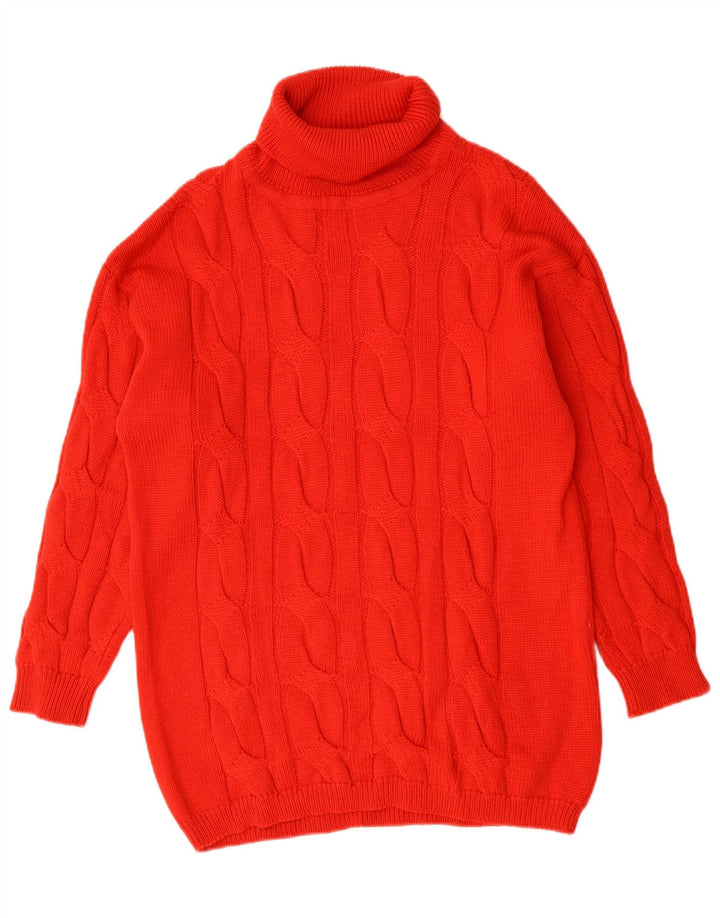 Vintage Damen Rollkragenpullover Pullover UK 16 Groß Rot