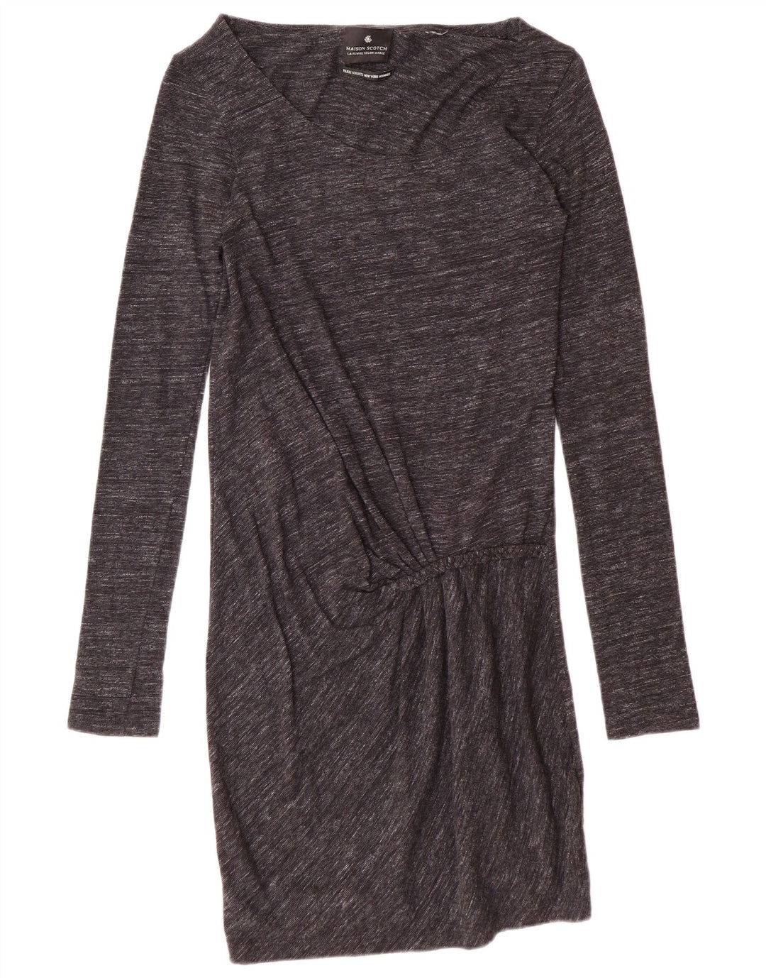 MAISON SCOTCH Damen Langarm-Basic-Kleid UK 10 Small Grau
