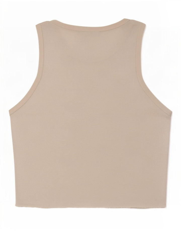 Zara Damen Crop Vest Top UK 12 Mittelweiße Viskose