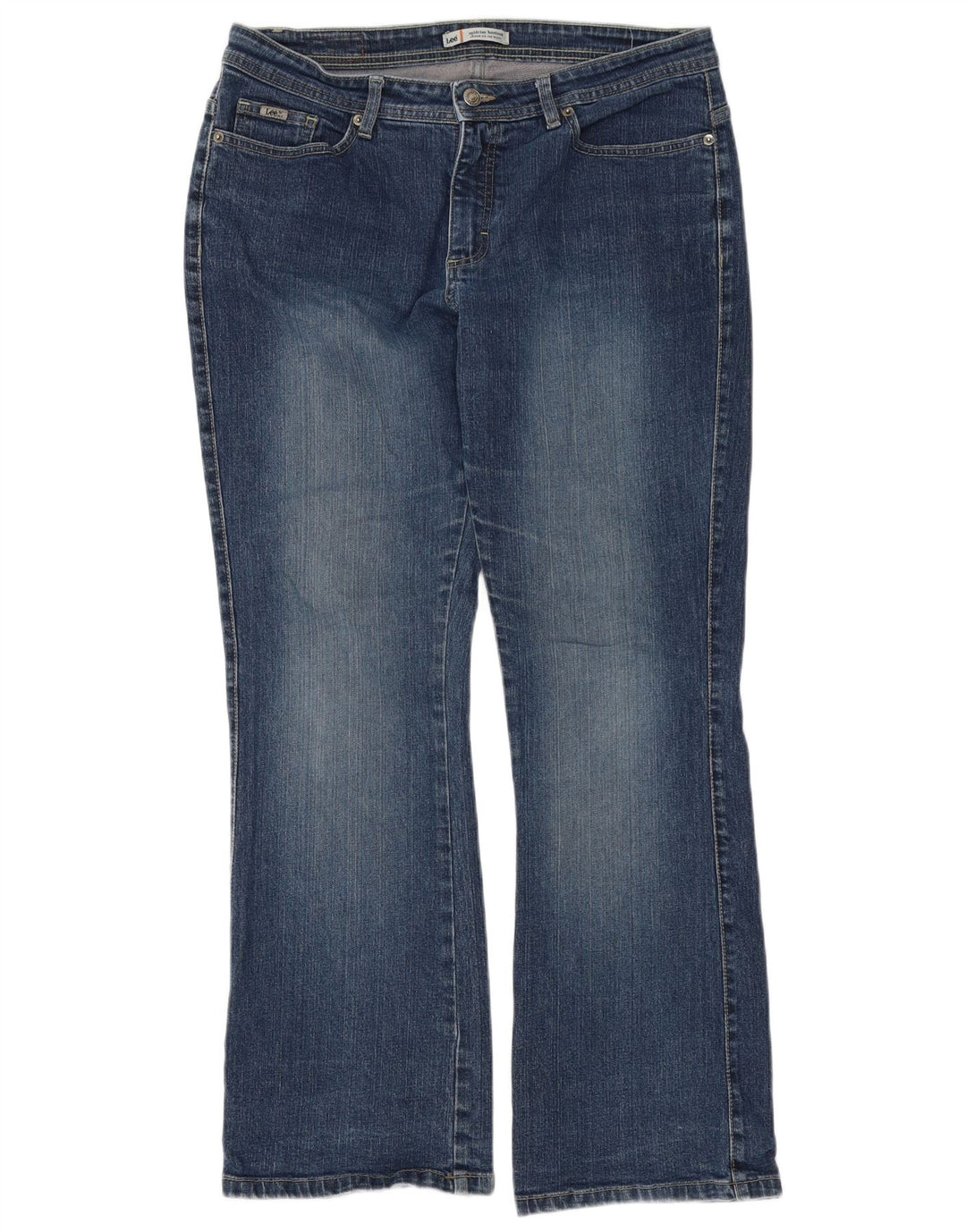 Lee Damen Mid Rise Bootcut Jeans US 12 Large W32 L31 Blaue Baumwolle