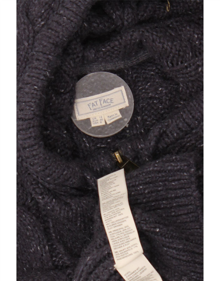 Fat Face Damen-Strickjacke mit Kapuze, Gr. 12, Mittel, Marineblau, meliert