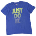 Nike Herren-T-Shirt mit sportlichem Schnitt und Grafik, Größe L, aus blauer Baumwolle