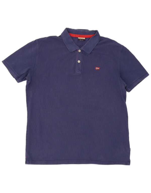 Napapijri Herren Geographic Poloshirt 2XL Blau Baumwolle