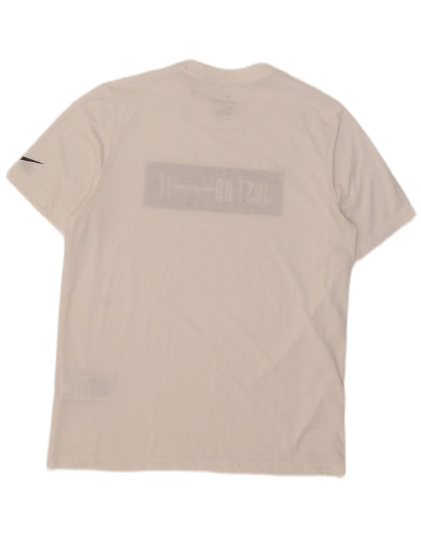 Nike Herren Dri Fit Graphic T-Shirt Top aus mittelweißer Baumwolle