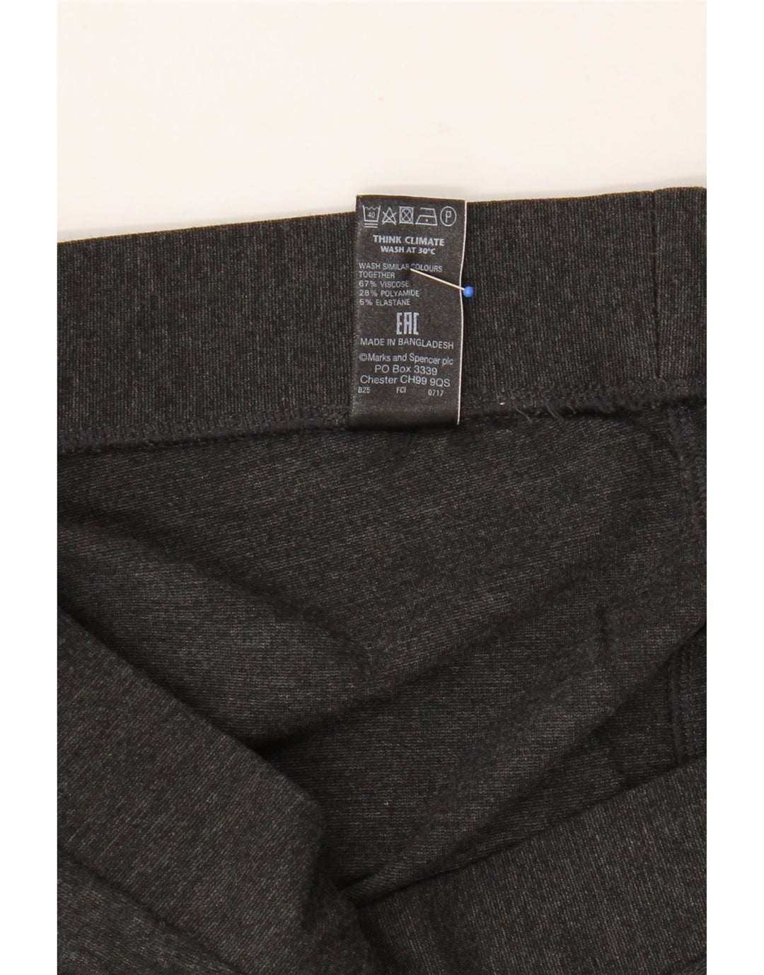 Marks & Spencer Damen Crop Leggings UK 12 Mittelgraue Viskose