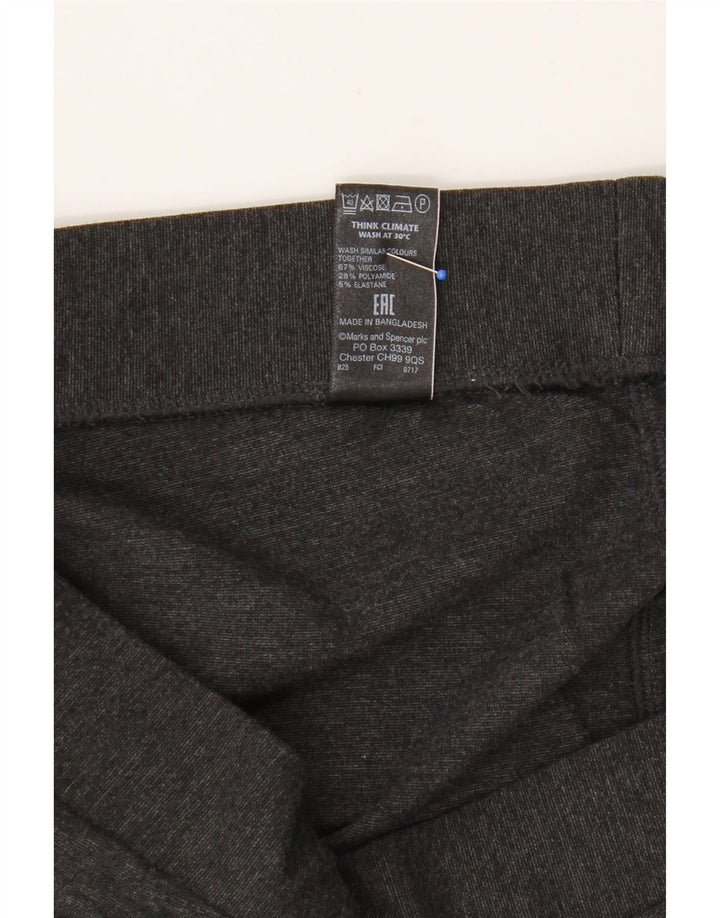 Marks & Spencer Damen Crop Leggings UK 12 Mittelgraue Viskose
