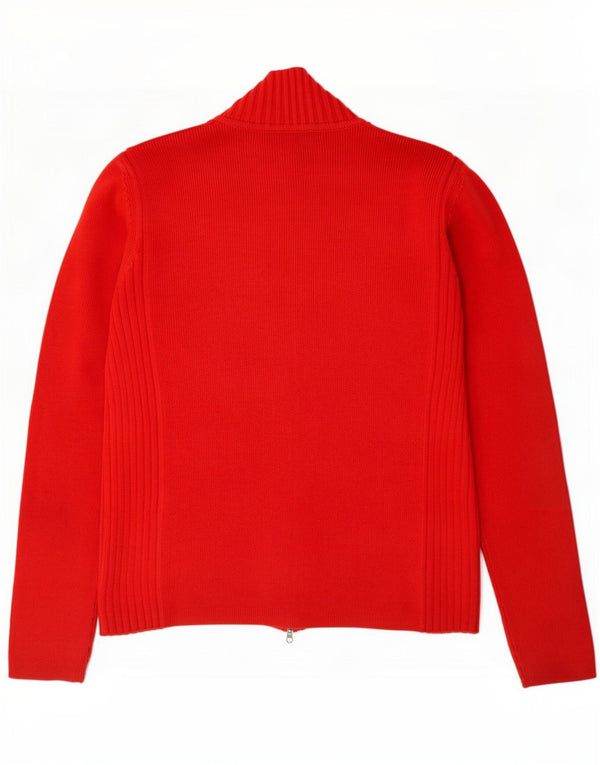Tommy Hilfiger Damen-Cardigan mit durchgehendem Reißverschluss, UK 14, Größe L, rot gestreift