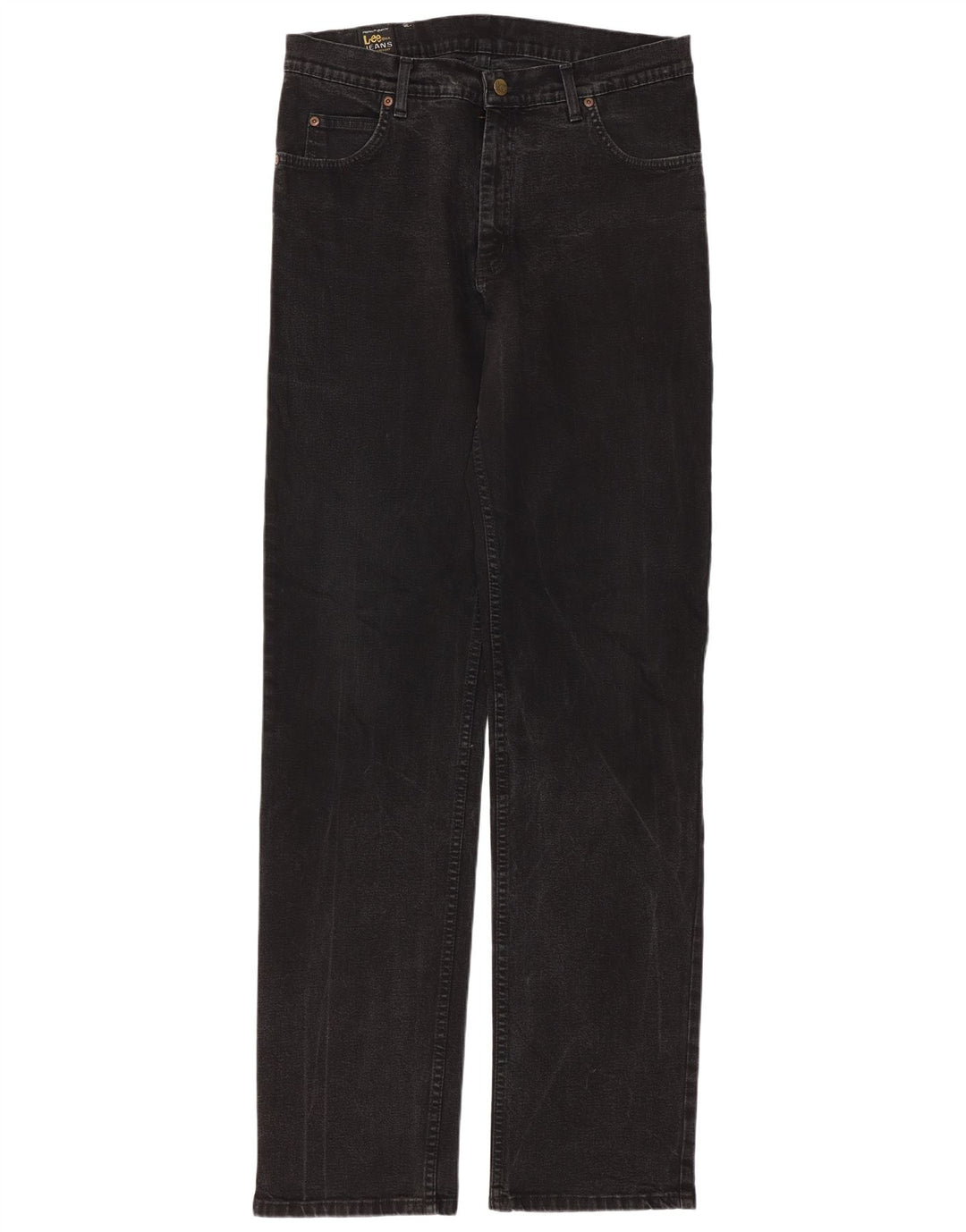 Lee Damen Brooklyn Straight Jeans W34 L36 Schwarze Baumwolle