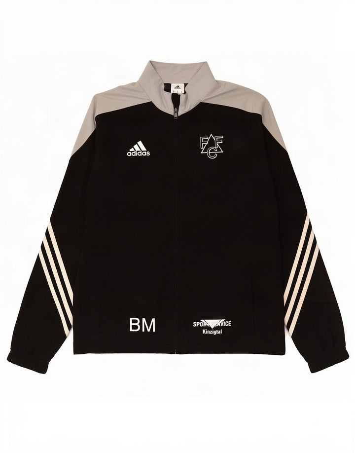 Adidas Herren-Trainingsanzug mit grafischem Oberteil, Mittelschwarzes Farbblock-Polyester