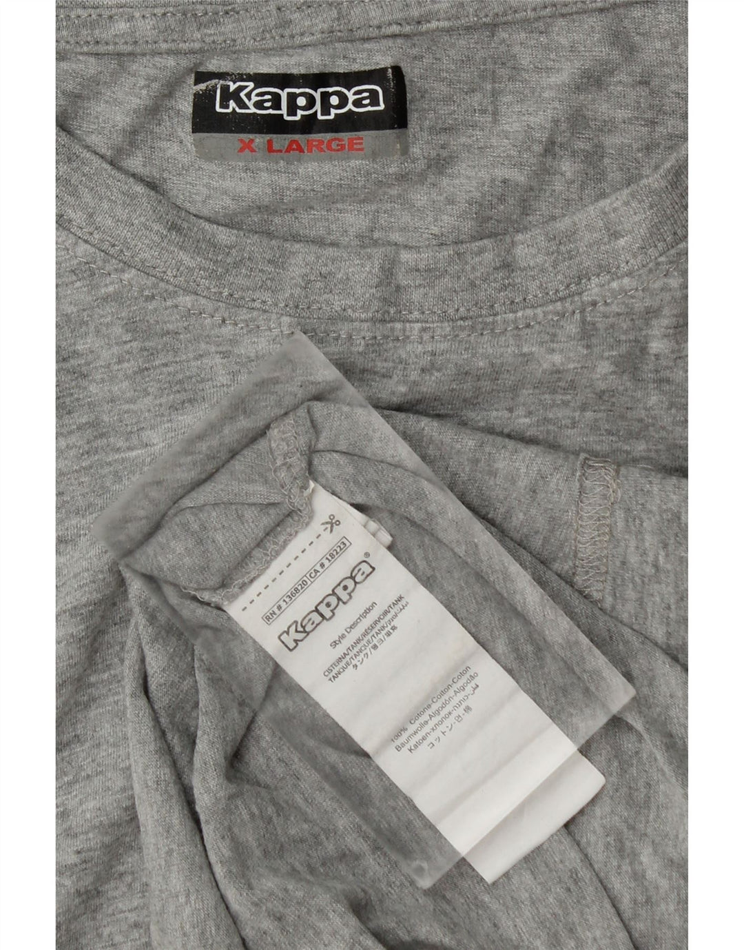 Kappa Herren-Weste-Top XL aus grau gefleckter Baumwolle