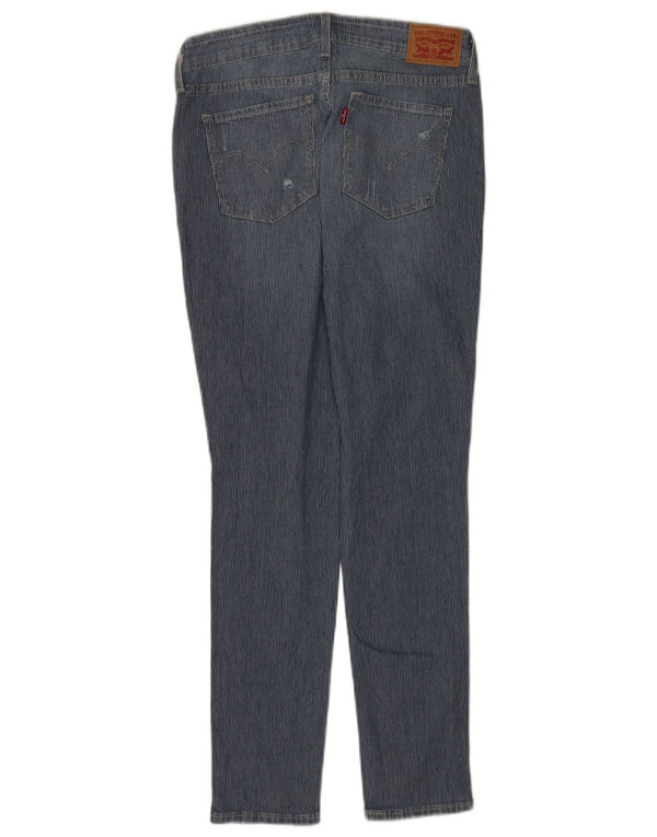 Levi's Damen 711 Distressed Skinny Jeans W30 L29 blau gestreift Baumwolle