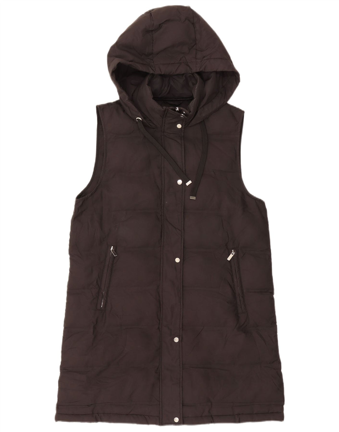 Zara Damen-Weste mit Kapuze, gepolstert, UK 14, mittelschwarz