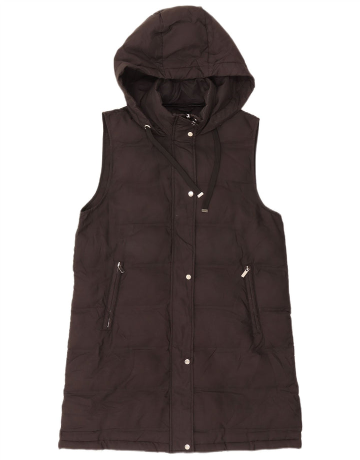Zara Damen-Weste mit Kapuze, gepolstert, UK 14, mittelschwarz