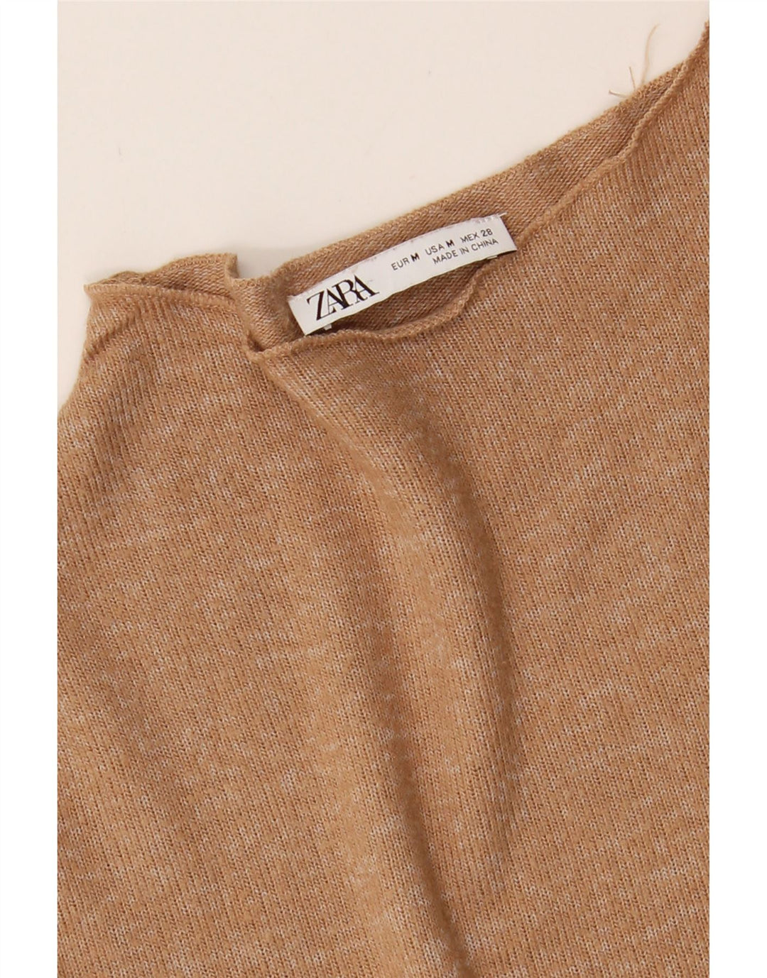 ZARA Womens Turtle Neck Jumper Sweater UK 14 Medium Brown Flecked Viscose Vintage Zara and Second-Hand Zara from Messina Hembry 