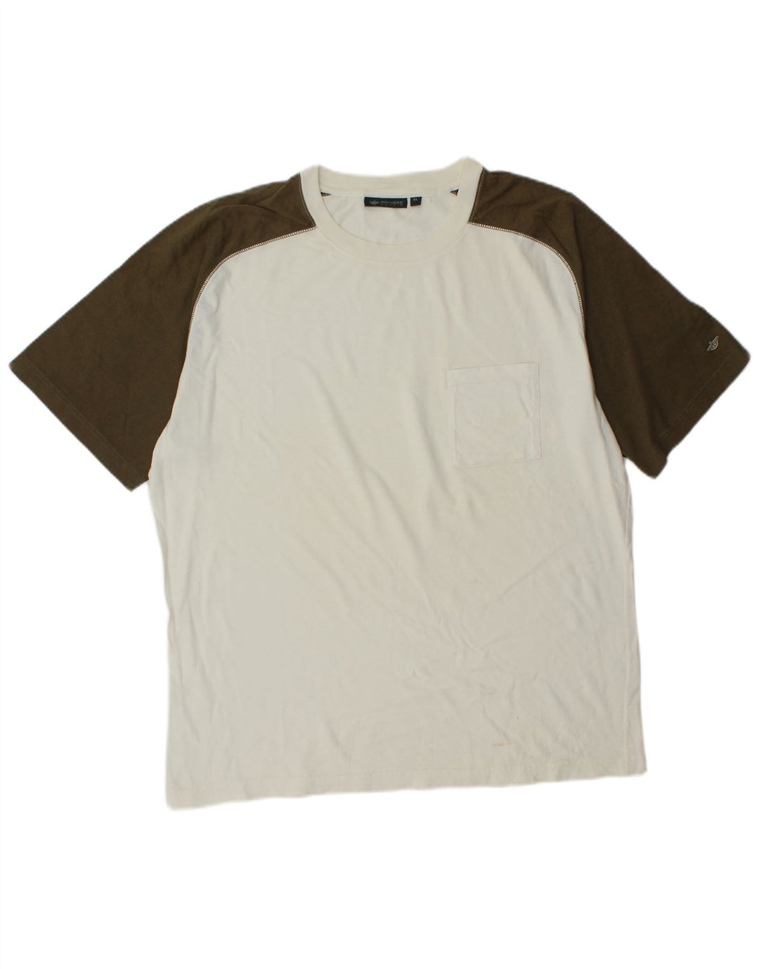 Dockers Herren Khakis T-Shirt Top XL Weiß Farbblock