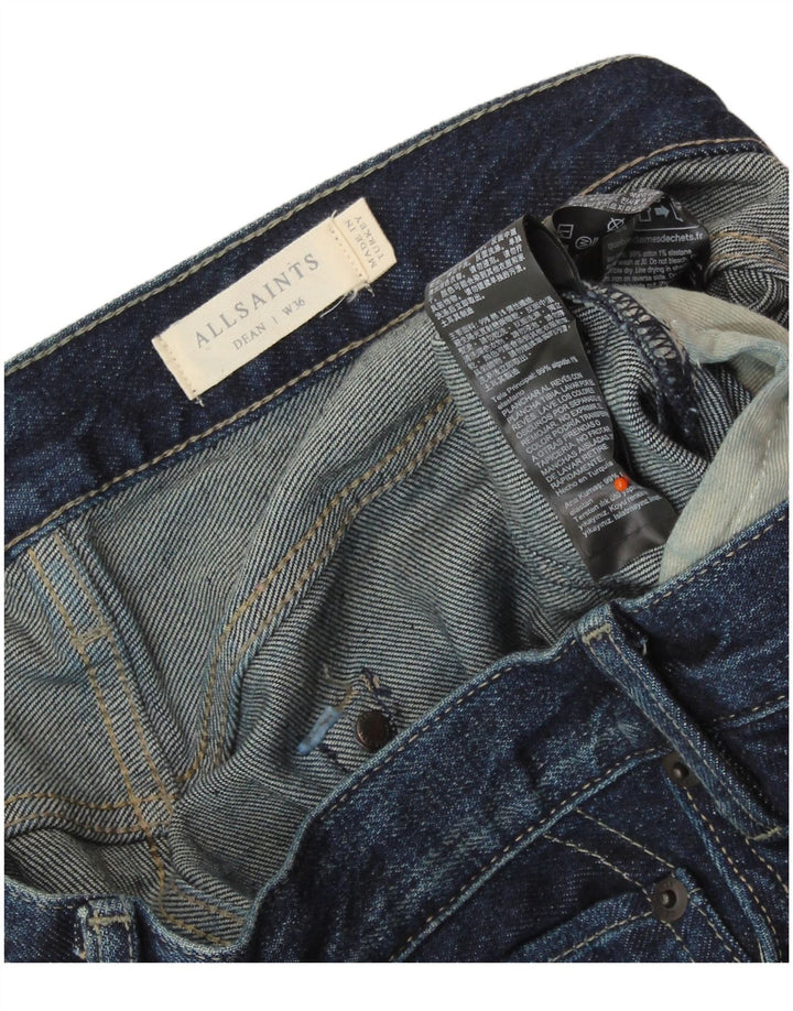 ALL SAINTS Herren Dean Slim Jeans W36 L28 Marineblau Baumwolle