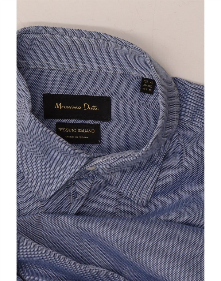 MASSIMO DUTTI Mens Shirt EU 40 15 1/2  Medium Blue Vintage Massimo Dutti and Second-Hand Massimo Dutti from Messina Hembry 