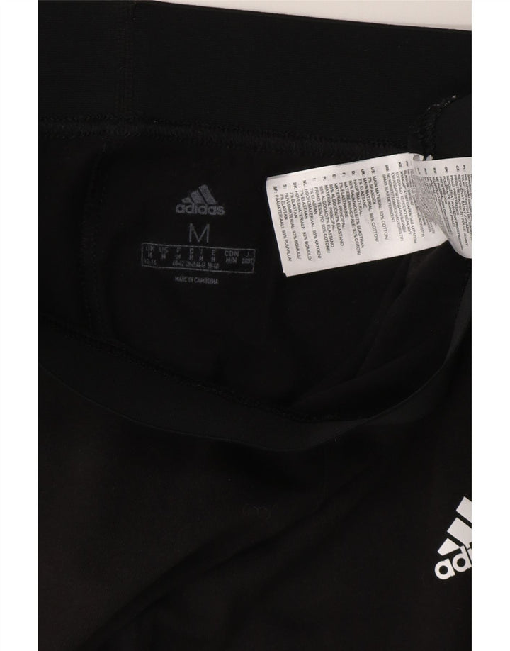 ADIDAS Damen Leggings UK 12/14 Mittelschwarze Baumwolle