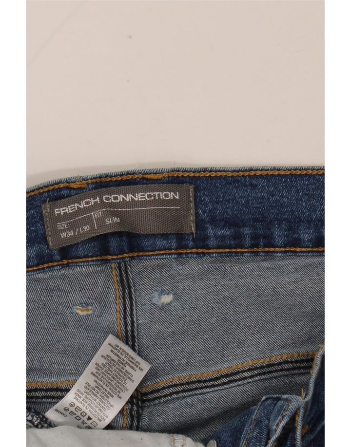 FRENCH CONNECTION Herren Slim Jeans W34 L30 Blaue Baumwolle