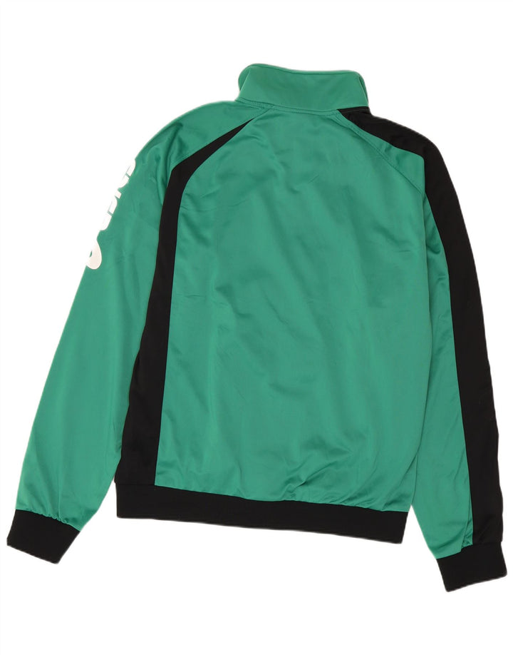 Asics Herren-Trainingsanzug mit grafischem Oberteil, 2XL, grünes Farbblock-Polyester