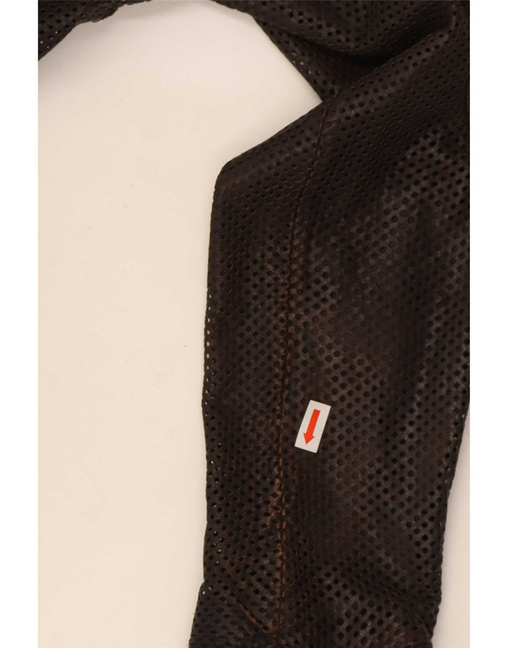 Eighth Sin Damen Leder Bikerjacke UK 10 Small Braun