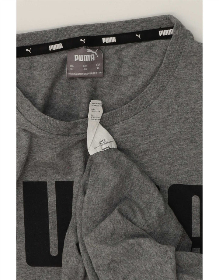 Puma Herren Grafik T-Shirt Top XL Grau Baumwolle
