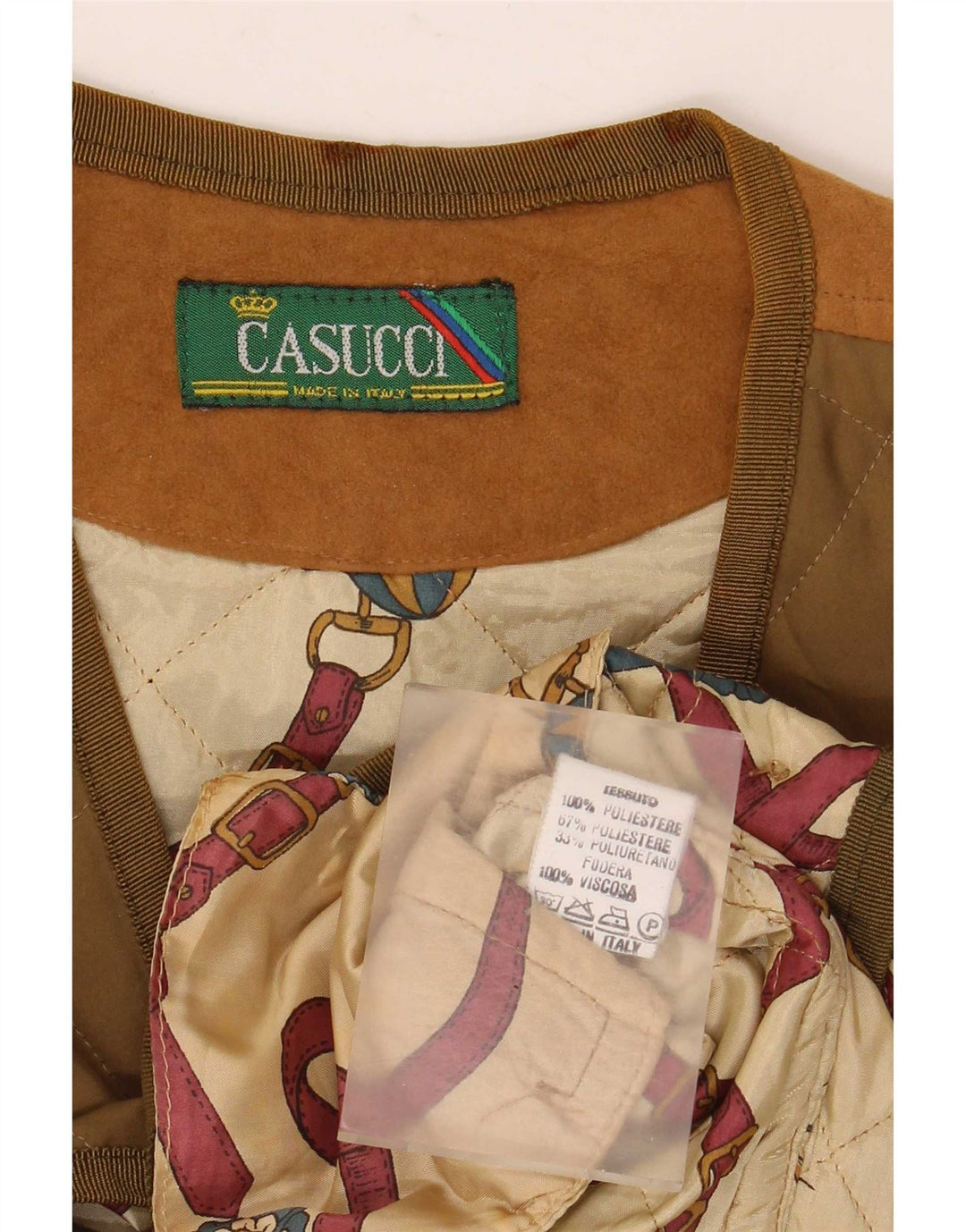 Casucci Herren Steppweste UK 36 Small Khaki Polyester