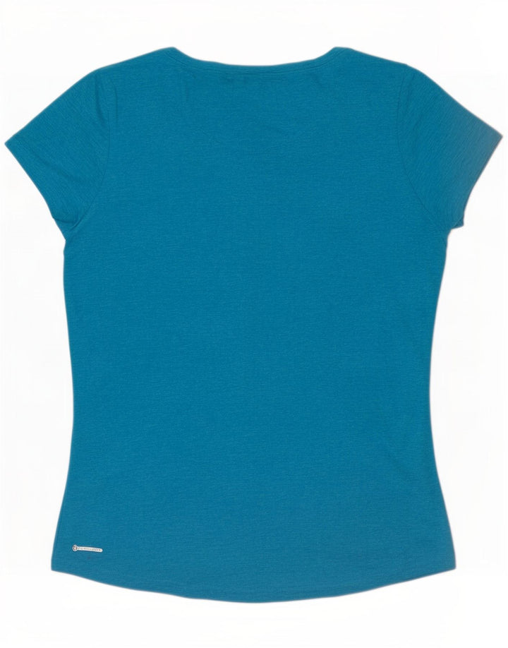 The North Face Damen T-Shirt Top UK 12 Mittelblau meliertes Polyester