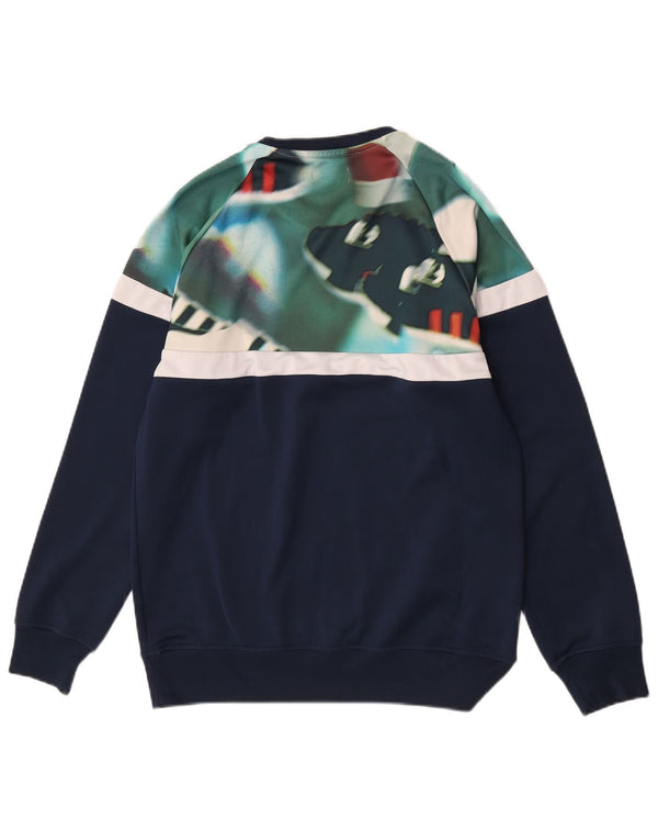 Adidas Herren-Sweatshirt-Pullover, mittleres marineblaues Farbblock-Polyester