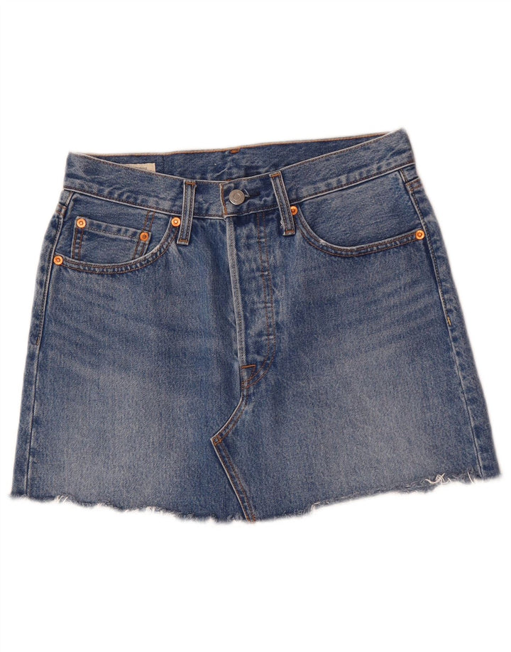 Levi's Damen Mini-Jeansrock W27 Small Blaue Baumwolle