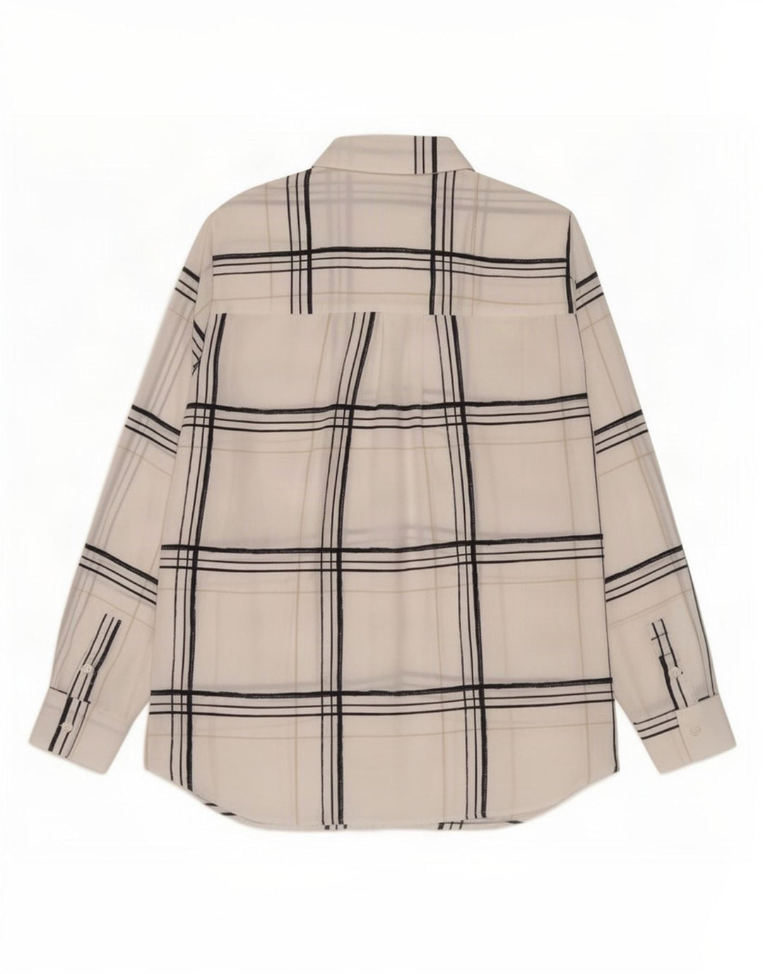 Marks & Spencer Damen-Oversize-Hemd, UK 10, Größe S, weiß, kariertes Polyester