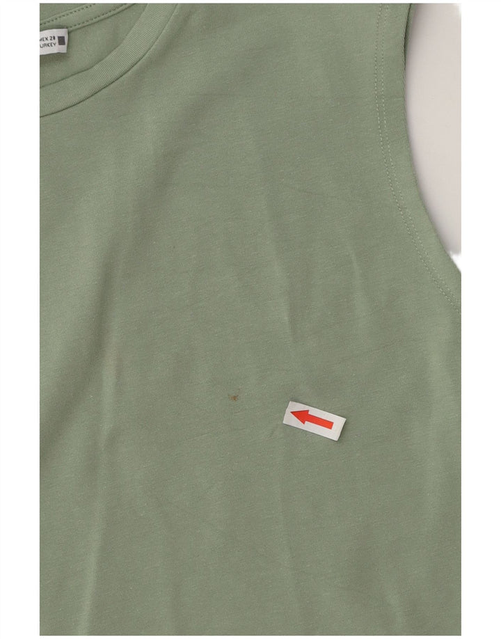 Zara Damen Crop Vest Top UK 12 Mittelgrün