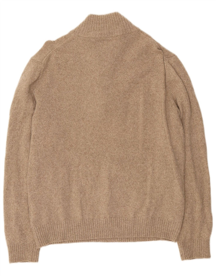 Marlboro Classics Herren-Pullover mit Reißverschluss am Hals, 2XL, beige Wolle