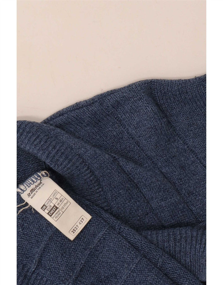 Marks & Spencer Herren St. Michael Cardigan Pullover XL Marineblau Acryl