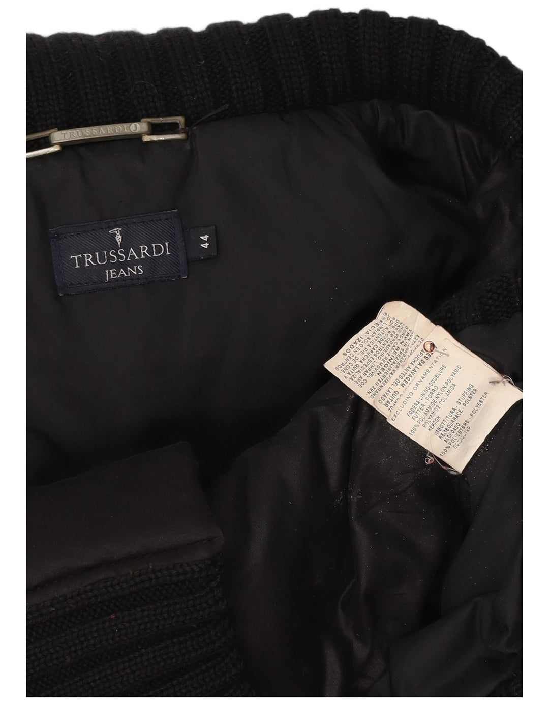 TRUSSARDI JEANS Wattierte Damenjacke mit Kapuze IT 44 Mittelschwarzes Polyamid
