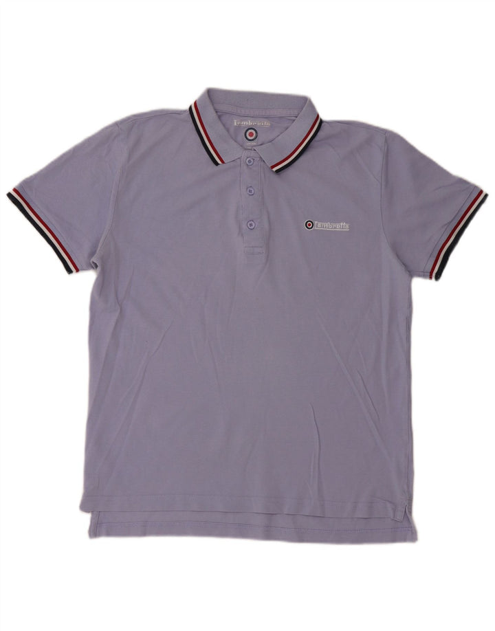 Lambretta Herren-Poloshirt aus mittelblauer Baumwolle