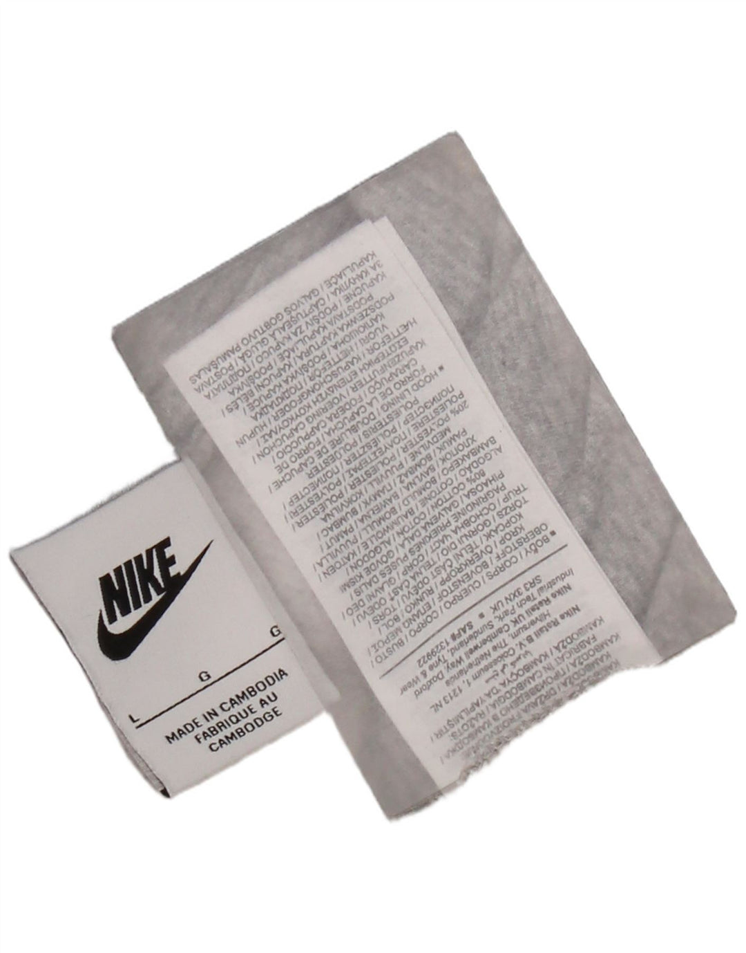 Nike Herren-Kapuzenpullover mit Grafik, groß, graue Baumwolle