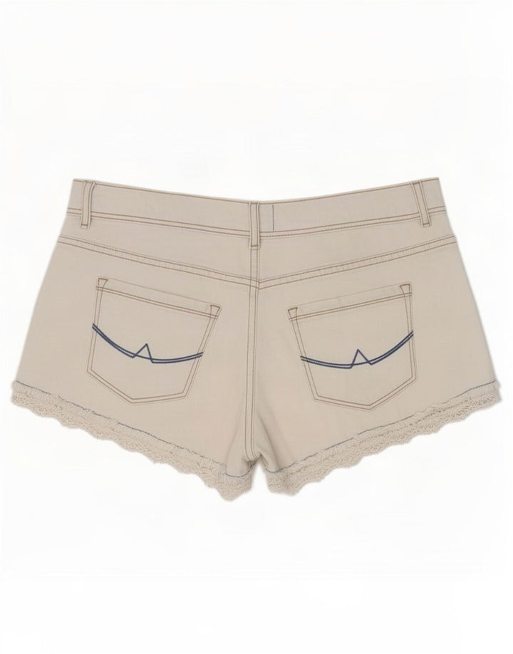 Superdry Damen-Jeansshorts, mittelgroß, W28, weiße Baumwolle