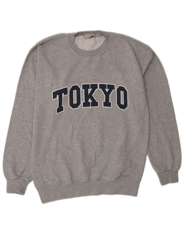 Coast Herren-Sweatshirt „Tokyo Graphic“, klein, grau gesprenkelte Baumwolle