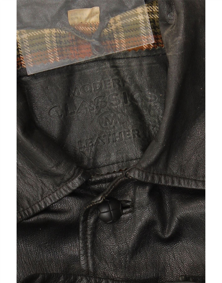 VINTAGE Herren Lederjacke UK 40 Großes schwarzes Leder