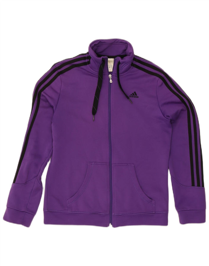 Adidas Damen Trainingsanzug Top Jacke UK 14 Medium Lila Polyester