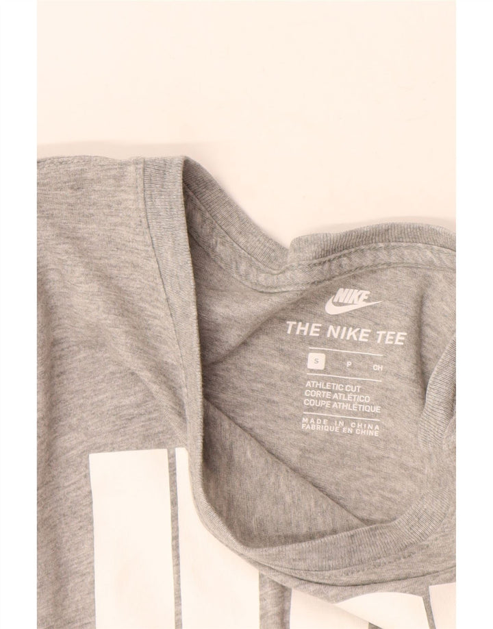 Nike Womens Athletic Cut Graphic Top Langarm UK 10 Small Grau meliert