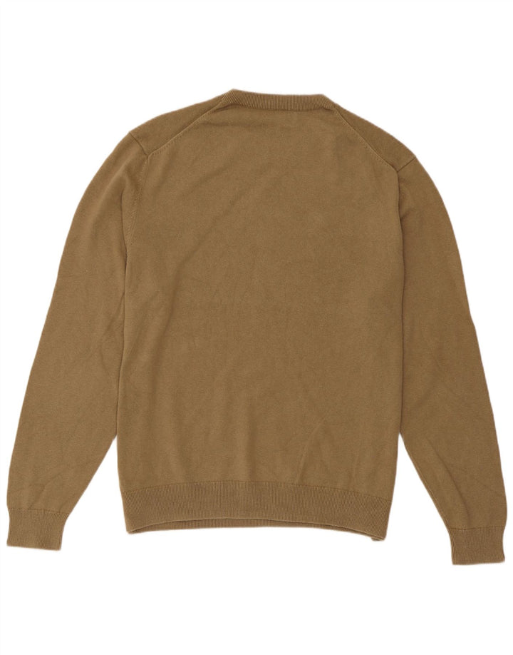 Zara Herren-Pullover mit Rundhalsausschnitt, XL, Beige, Leinen